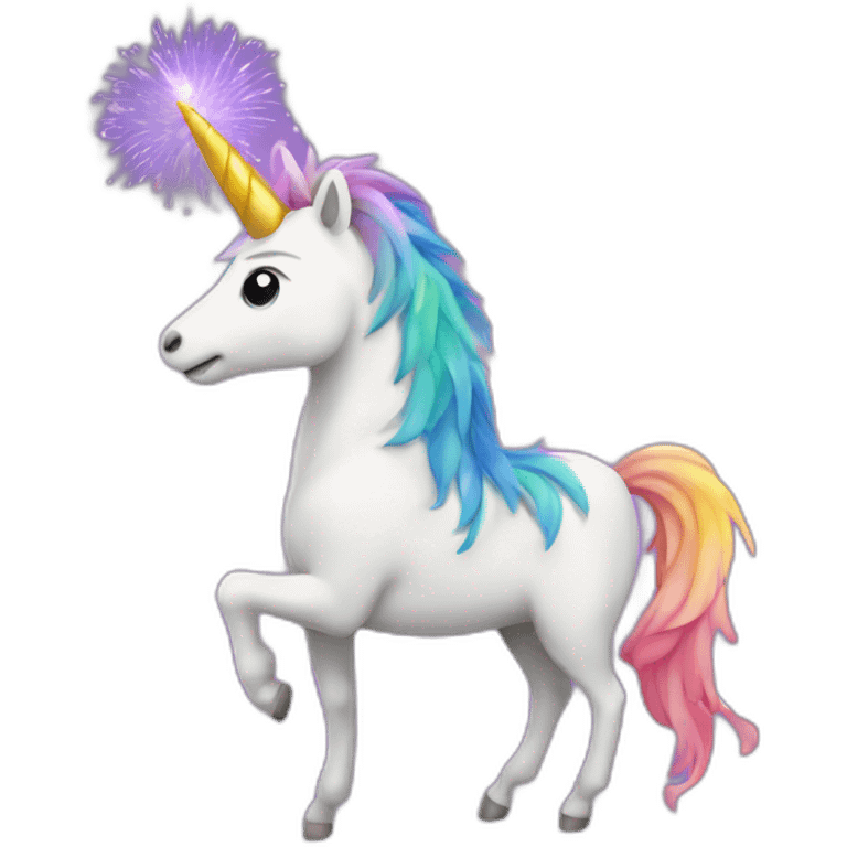 Licorne feux d'artifice emoji