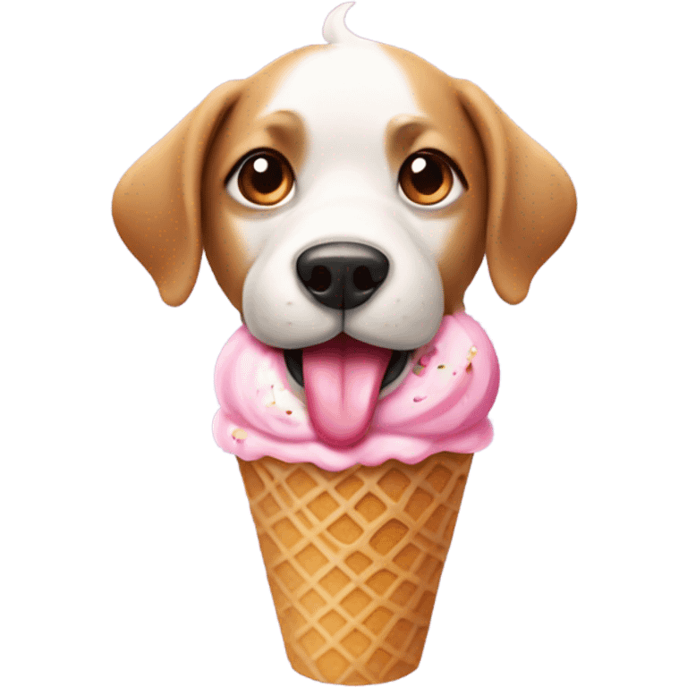 Dog with ice cream  emoji