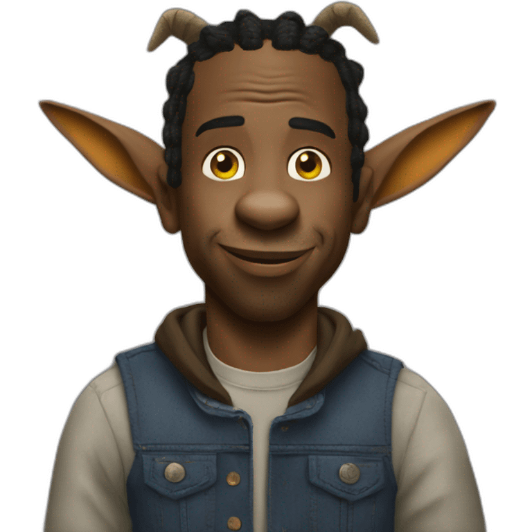 Travis Scott mixed with Donkey from shrek emoji