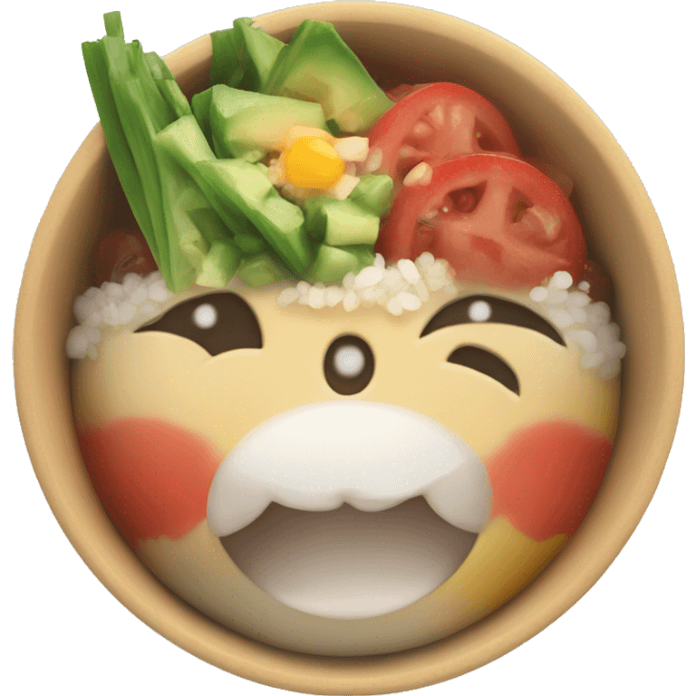 happy poke bowl emoji