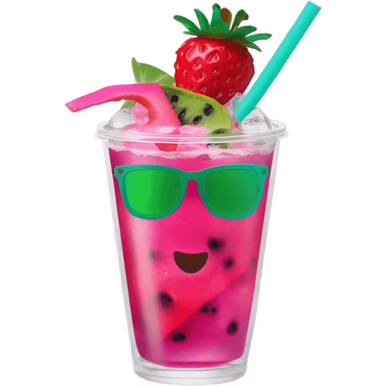 Dunkin’ Donuts strawberry dragon fruit refresher  emoji