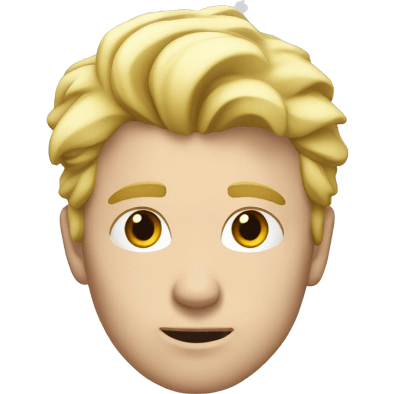 A white man wieth blond hair leaning over a table with a concentrated expression, with several lines of white snow on the surface in front of him.

 emoji