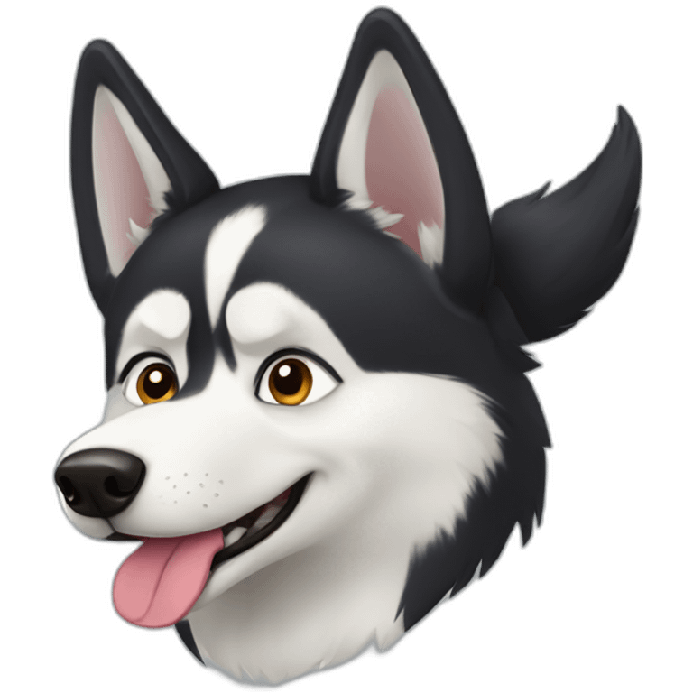 Husky and pardon Russel dog emoji