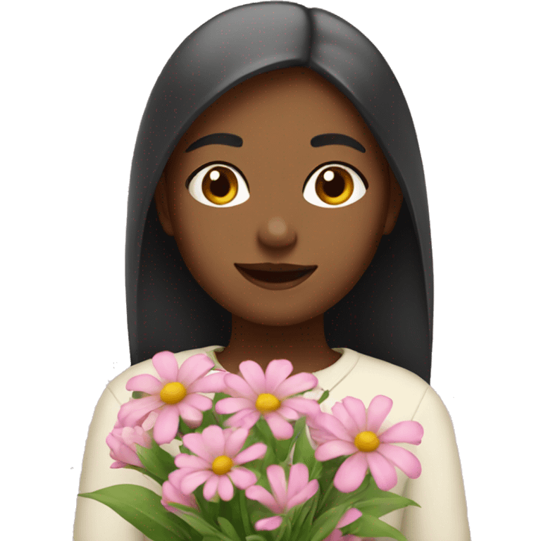 girl with flowers emoji