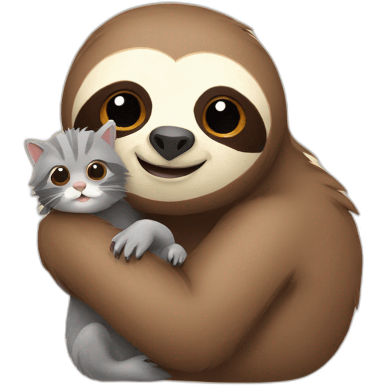 sloth with kitten emoji