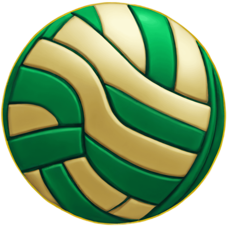 Green and gold volleyball  emoji