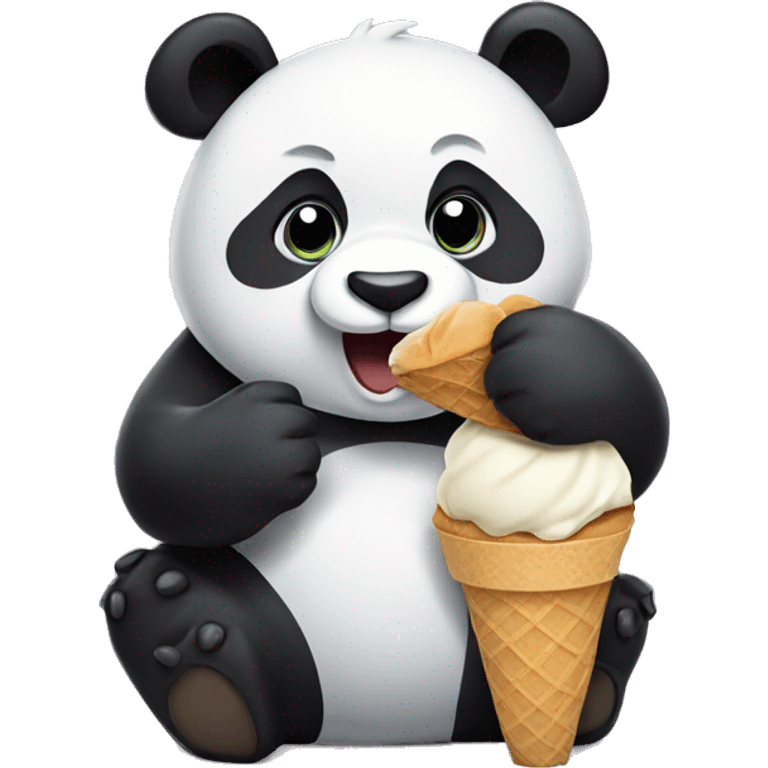 Panda eating ice cream emoji