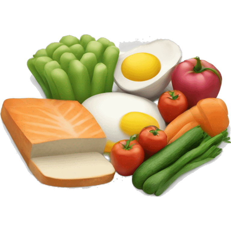 Plate of healthy food emoji