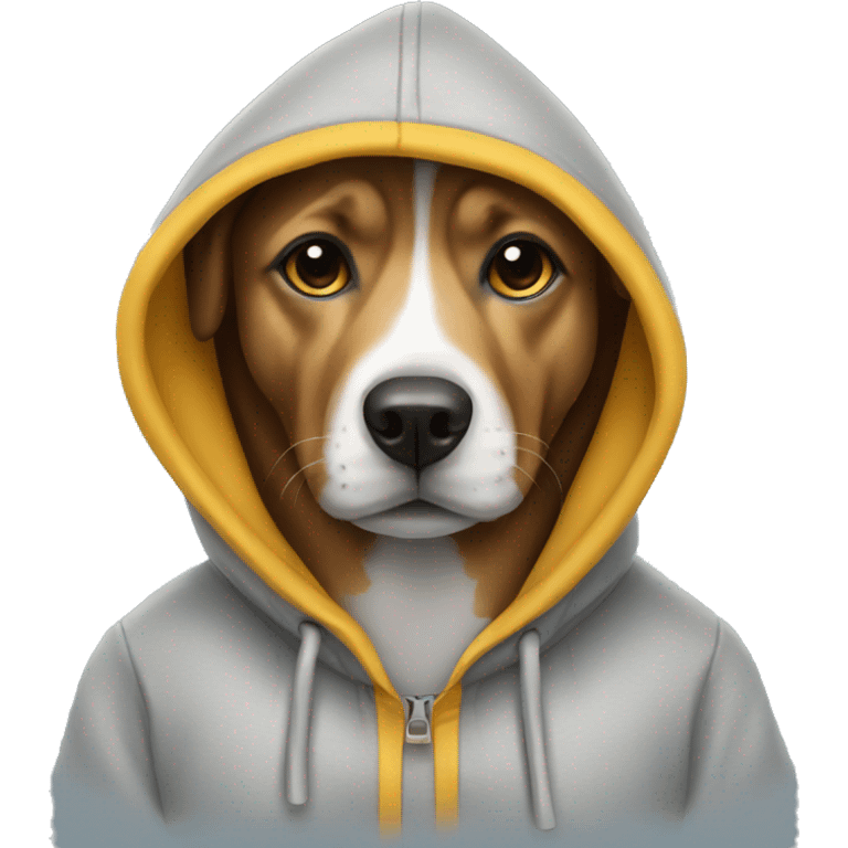 Dog wearing a hoddie emoji