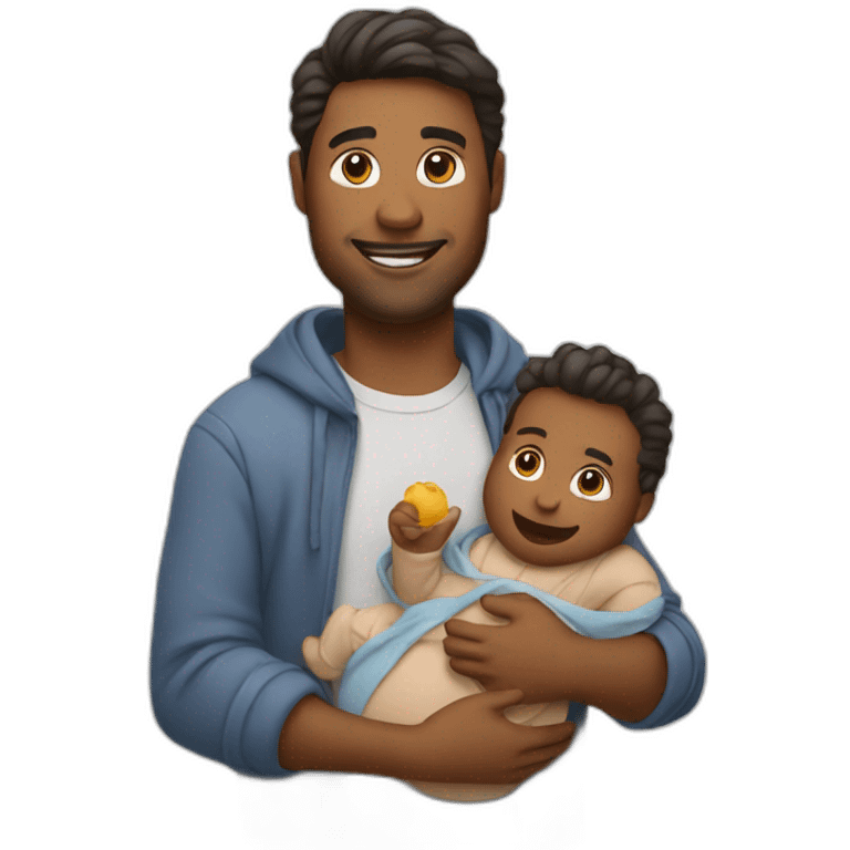 A guy carrying a baby emoji