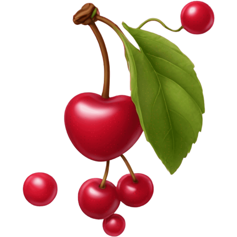 Cherry bursting like a balloon emoji