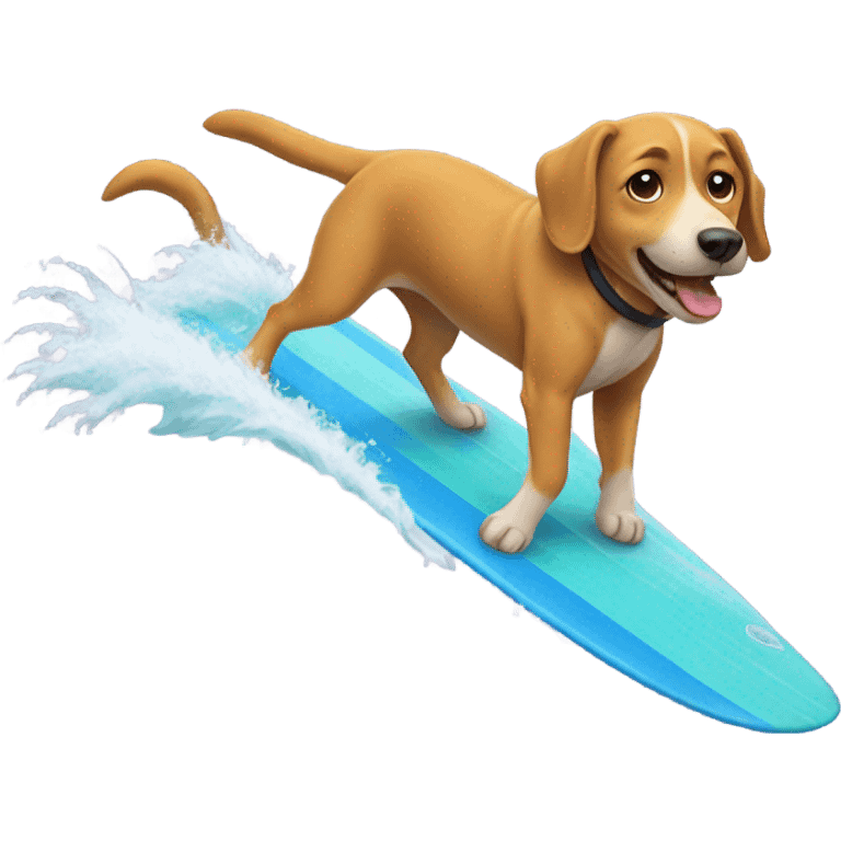 Dog riding a wave emoji