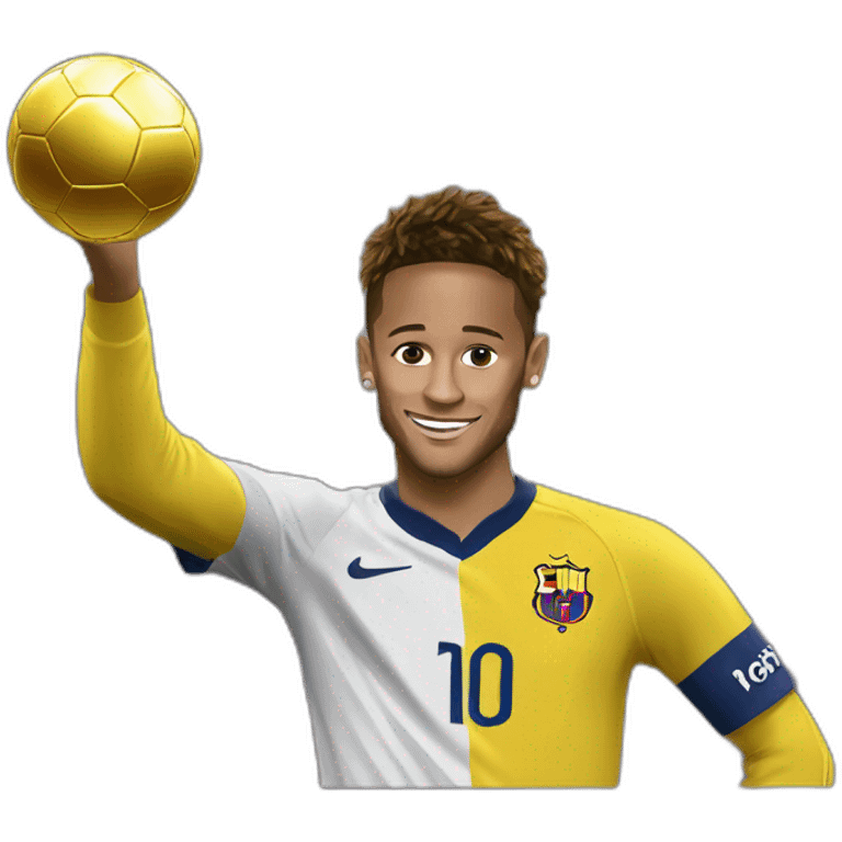 Neymar soulèvent un ballon d'or  emoji