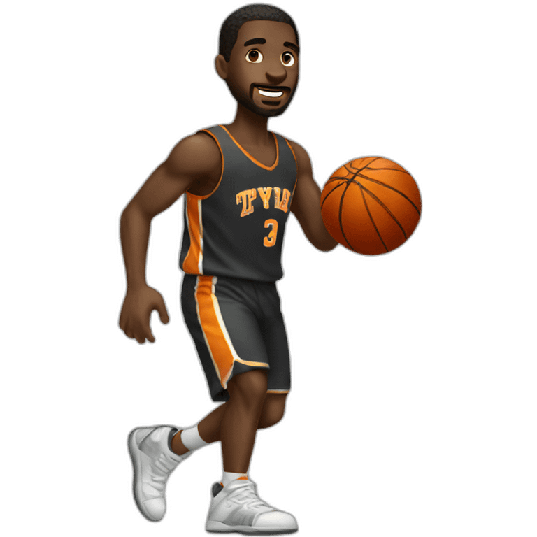 BLack man playing basketball emoji