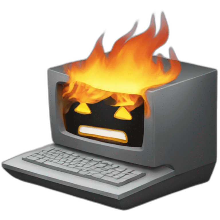 computer burning emoji