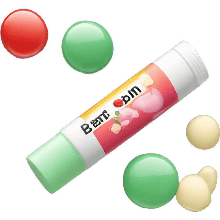 lip balm with label emoji