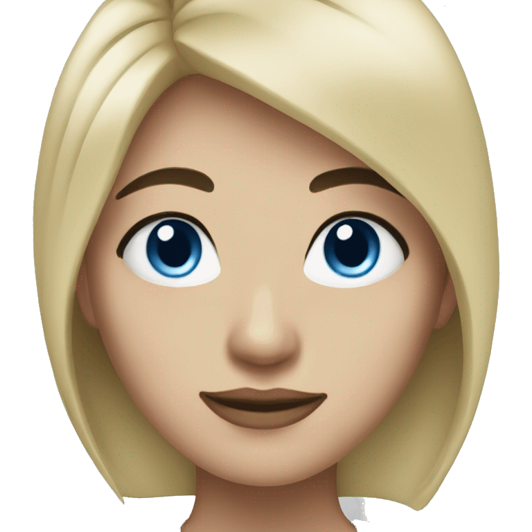 Woman with light skin, blue eyes and black hair  emoji