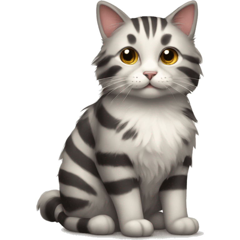 Fluffy striped cat emoji