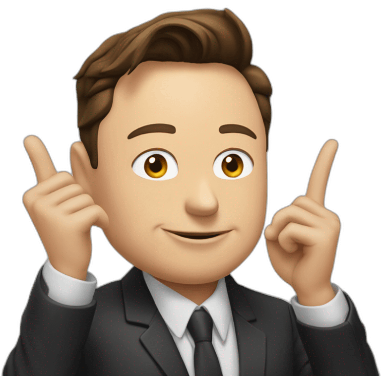 Elon musk pointing a rev0lver at his head emoji