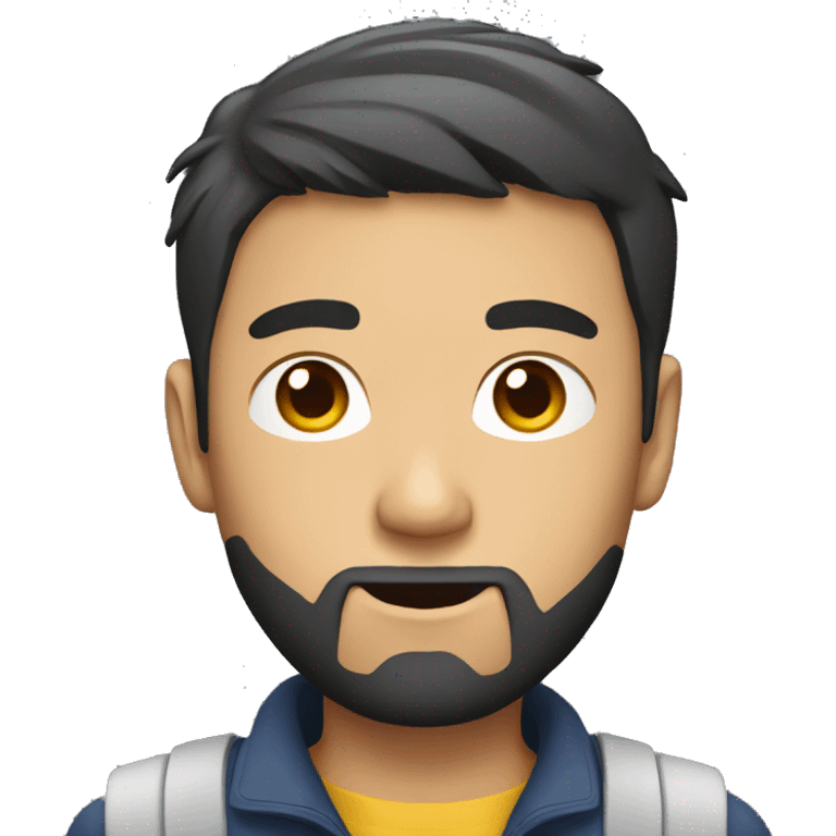 asian guy with laptop and dark beard emoji