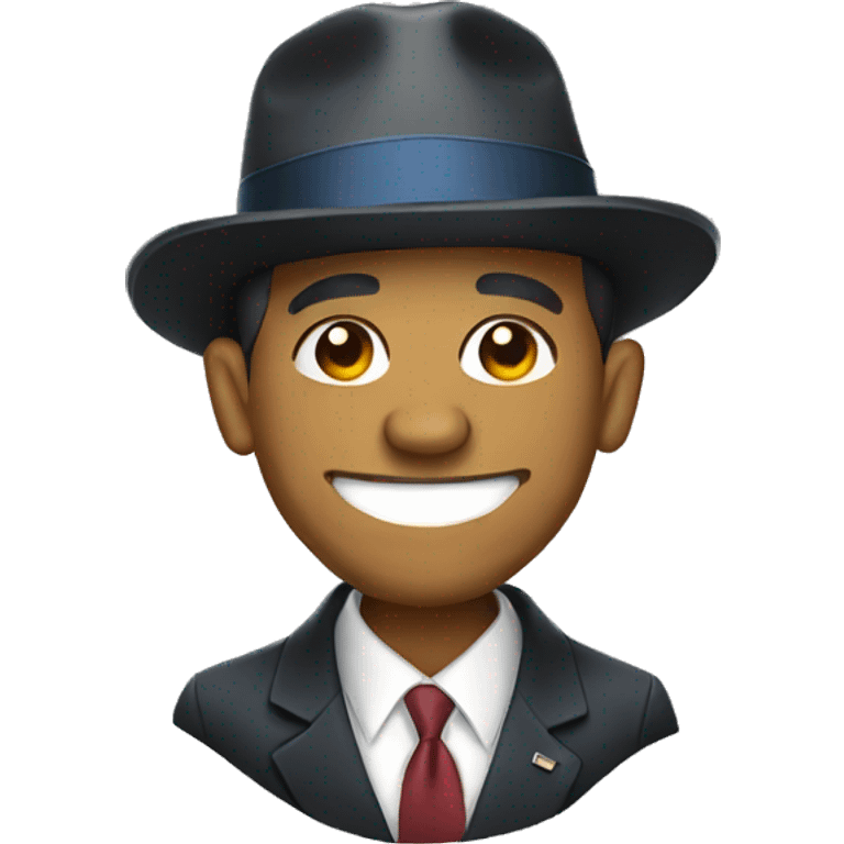 Obama wearing a hat emoji