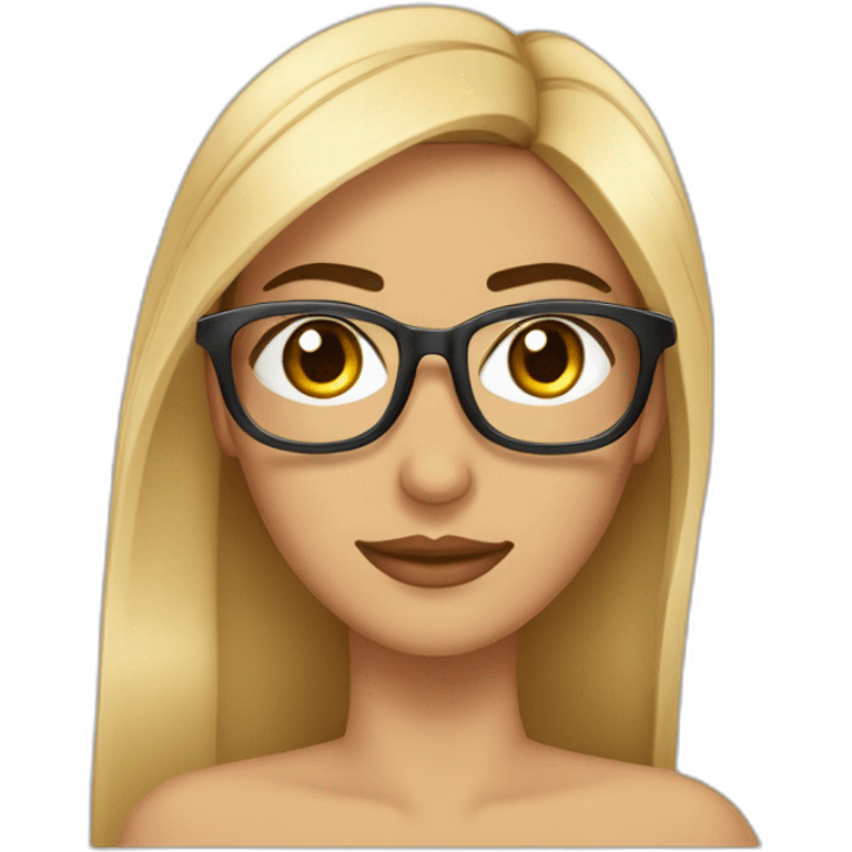 une ado marocaine musulamane avec des lunettes et un grain de beauté au dessus du sourcil gauche emoji