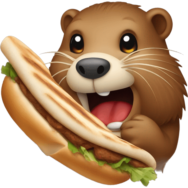 beaver eats kebab emoji