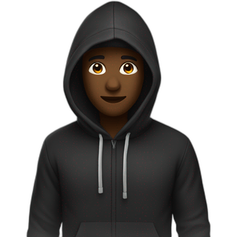 Personne noire avec capuche emoji