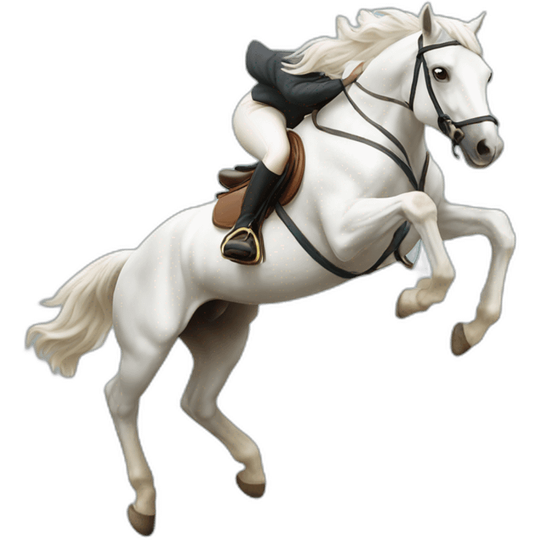 Jumping white horse emoji