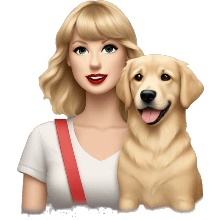 Taylor Swift with a golden retriever emoji