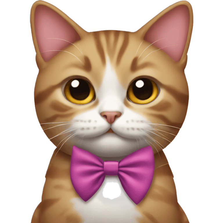 Cat wearing a bow emoji