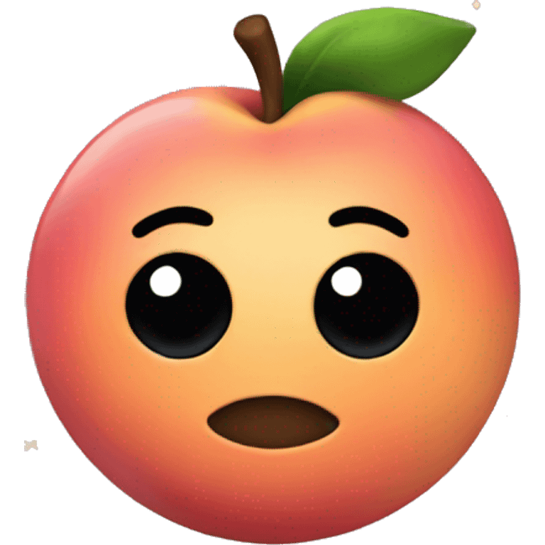 A black peach with stars emoji