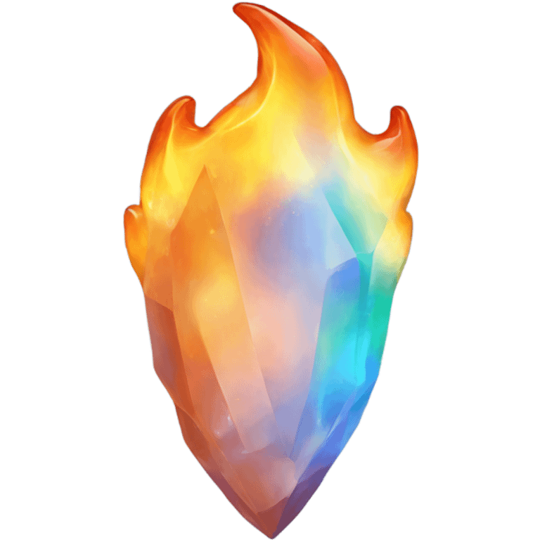 Flame shaped opal crystal gemstone emoji