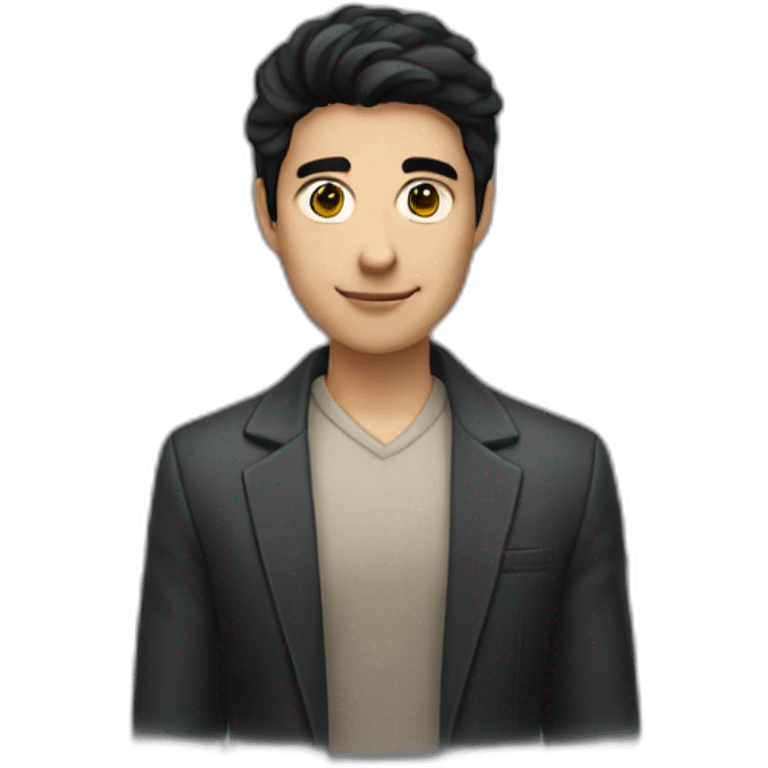 cool salesman with dark hair aged 20 emoji