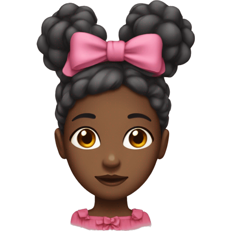 black girl with bow on her head emoji