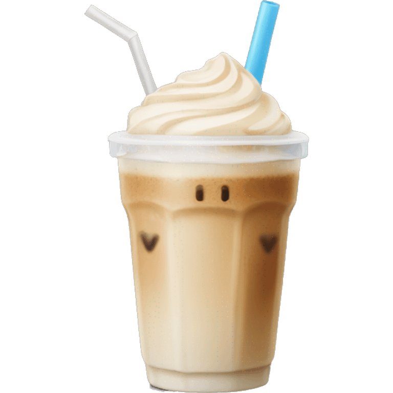 Ice latte with straw and ice  emoji