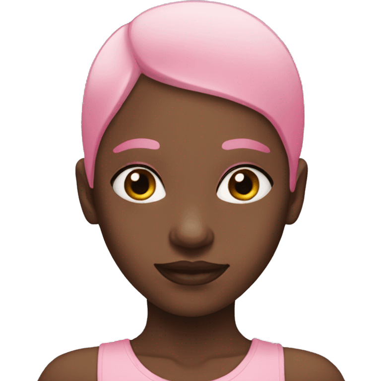 black girl with bald and pink hair  emoji