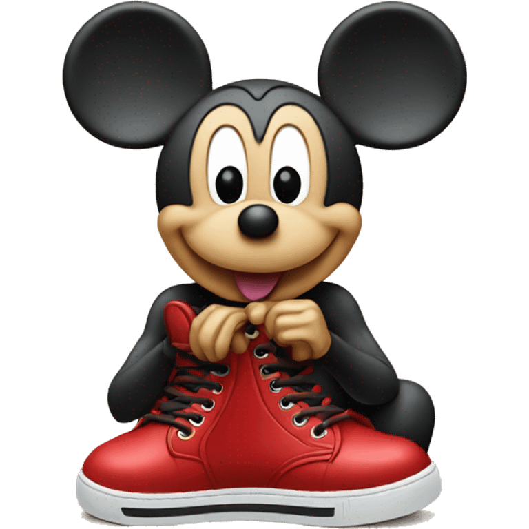 Mickey mousse eating a shoe  emoji