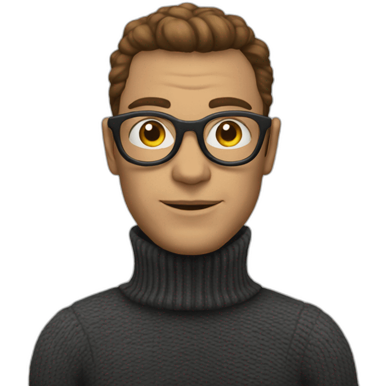 turtleneck big glasses white man emoji