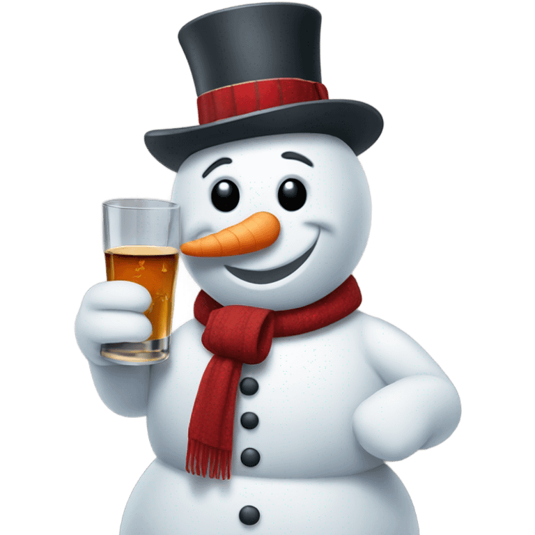 Snowman drinking whiskey  emoji