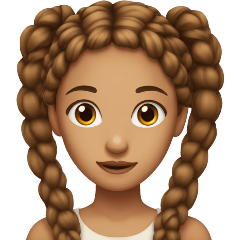 girl with brown eyes and braids  emoji