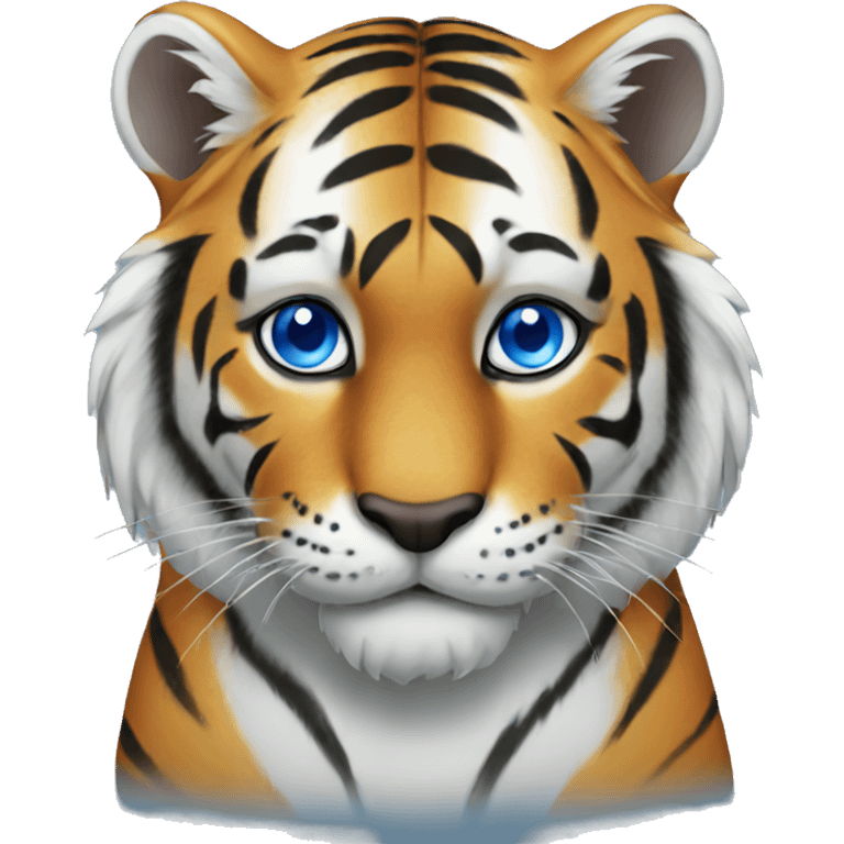 Tiger with blue eyes emoji