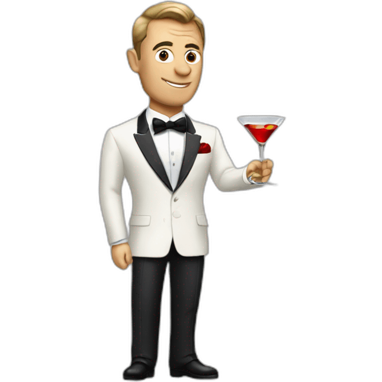 James bond with martini emoji