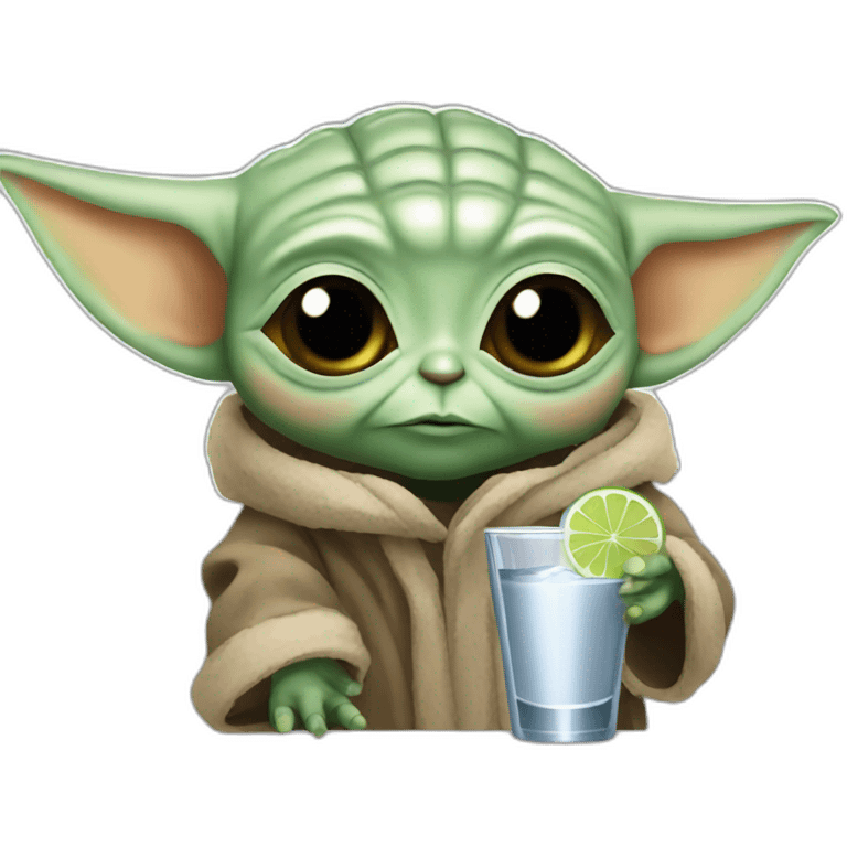 Baby yoda drink vodka emoji