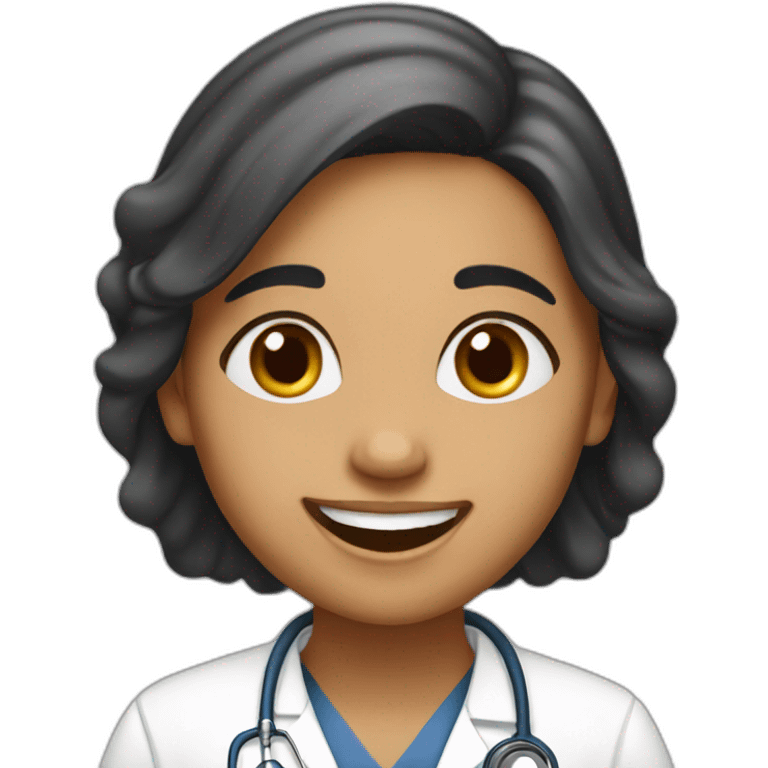 Indian Doctor Girl, fair skin,  who laughs a lot and go with the flow emoji