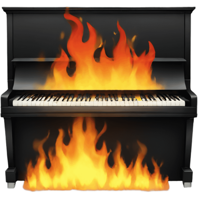 Piano on fire emoji