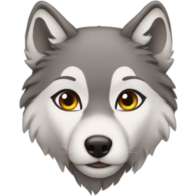 Female wolf with long eyelashes emoji