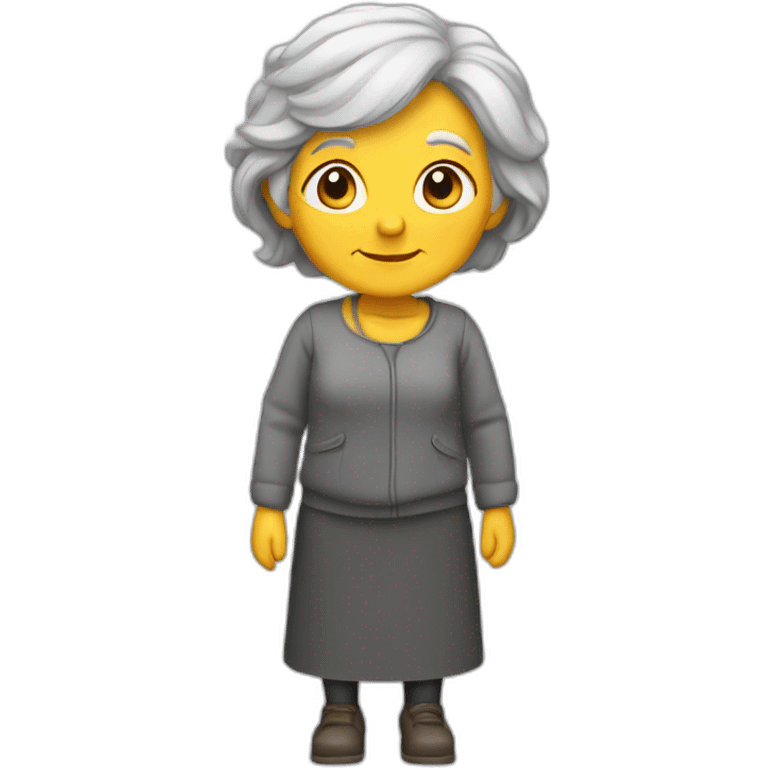 old woman , gray hair, body of a bee emoji