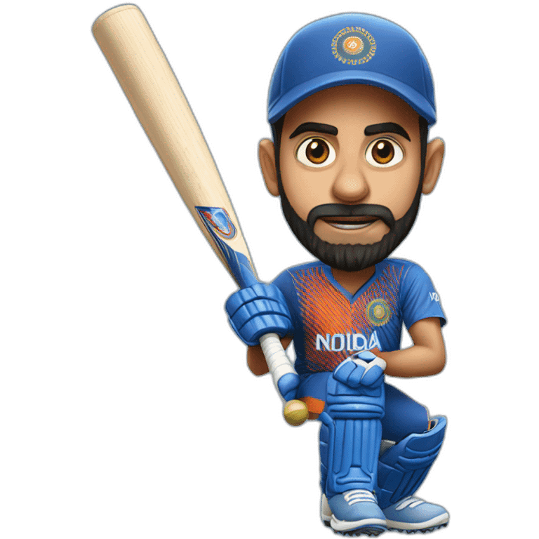 Virat kohli with bat emoji