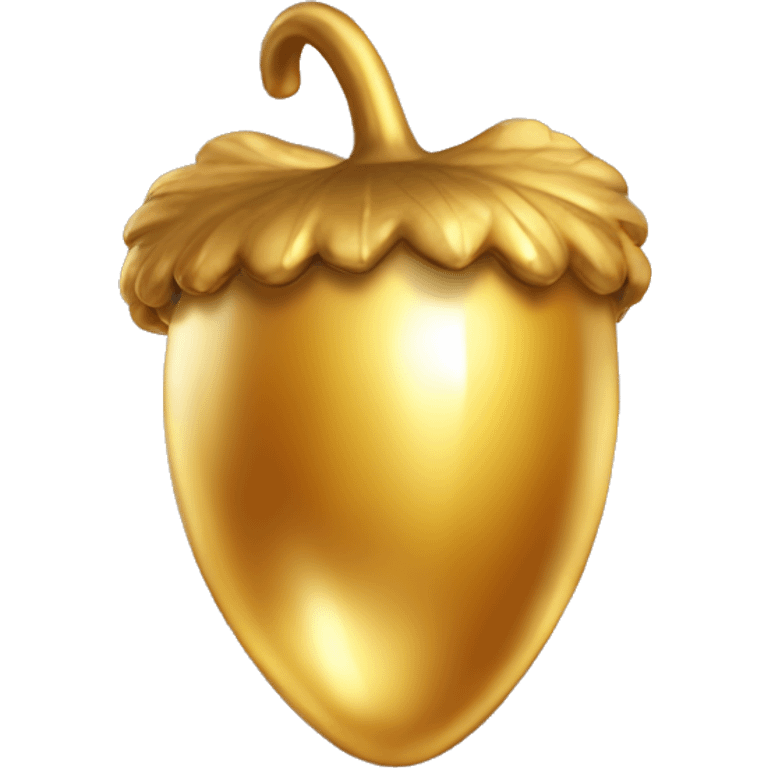 shiny gold Acorn with stem  emoji